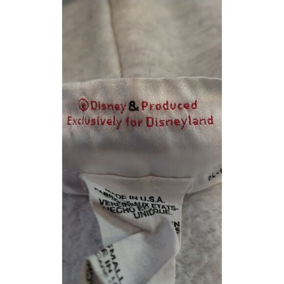 Disneyland Mickey Mouse Gray Full Zip Hoodie Sweatshirt Size Small - Picture 5 of 7